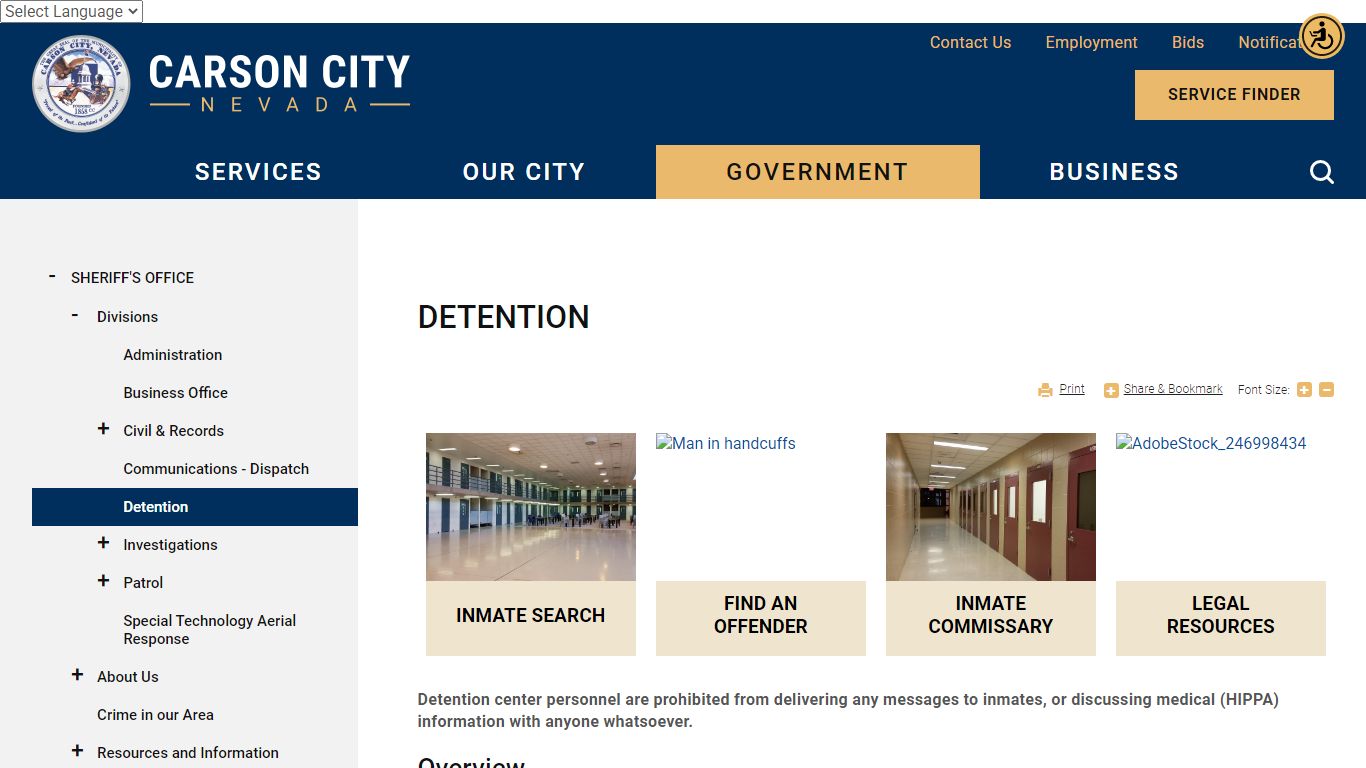 Detention | Carson City
